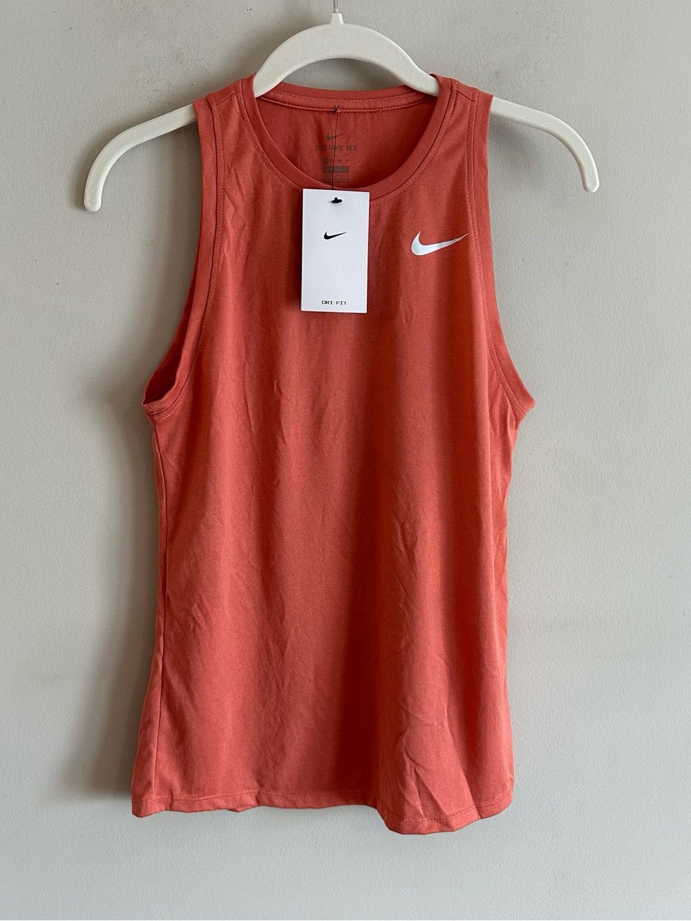 NWT Nike Women's Dri-FIT Legend Tank Top High Neck CT2913 Madder Root Orange XS